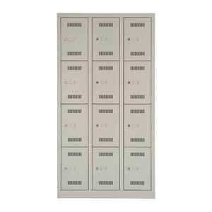 BISLEY Schließfachschrank MonoBloc ML09T4 lichtgrau ML09T4645, 12 Schließfächer 90,0 x 50,0 x 170,0 cm