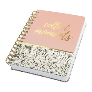 SIGEL Notizbuch mit Spirale Jolie® ca. DIN A5 punktkariert, rose/gold/schwarz Hardcover 240 Seiten, 1 St.