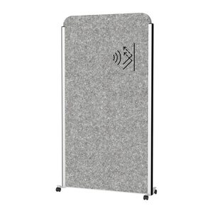 MAUL Akustik-Trennwand MAULcocoon  9701195, dunkelgrau 100,0 x 182,0 cm mit Rollen, 1 St.