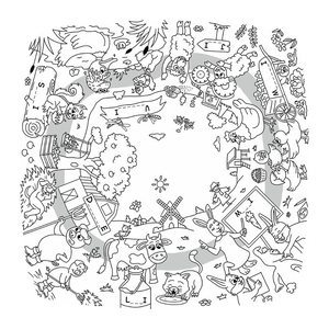PAPERFLOW Kids Dschungel Maltische quadratisch Spanplatte weiß 60,0 x 60,0 x 46,0 cm, 2 St.