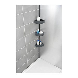 WENKO Teleskop-Duschregal Villata schwarz 28,0 x 20,5 x 78,0-275,0 cm