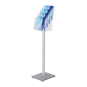 Showdown® Displays Prospektständer MB4C230 transparent DIN A4 4 Fächer 33,0 x 33,0 x 111,5 cm, 1 St.