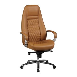AMSTYLE Chefsessel, SPM1.299 Leder braun, Gestell silber