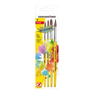 EBERHARD FABER Pinsel-Set Größe 4, 6, 8, 12, 4-teilig