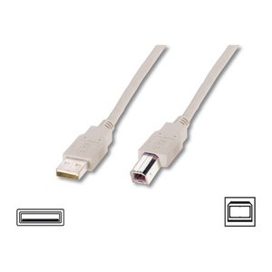 goobay USB 2.0 A/USB 2.0 B Kabel 3,0 m grau, 1 St.