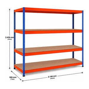 SCHULTE Schwerlast-Weitspannregal 18293-N blau 214,6 x 92,6 x 243,8 cm