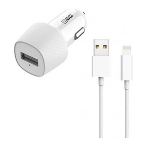 2GO KFZ-Ladegerät Set 10W USB-A / Lightning inkl. Kabel weiß