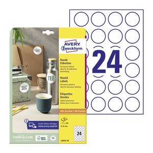 AVERY Zweckform Etiketten L3415-10 weiß 40,0  x 40,0 mm, 10 Blatt