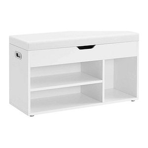 VASAGLE Schuhbank LHS30W weiß Holz 80,0 cm