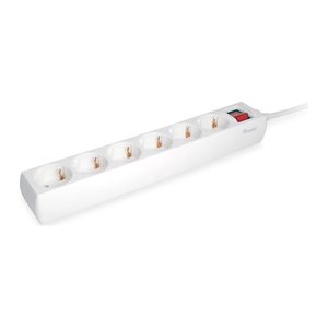 Equip Steckdosenleiste 6xSchuko+Switch->St.90°CL ws. Pla.