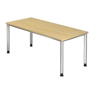 HAMMERBACHER HS19 höhenverstellbarer Schreibtisch ahorn rechteckig, 4-Fuß-Gestell silber 180,0 x 80,0 cm
