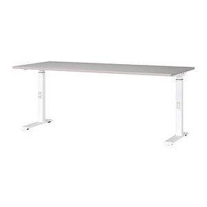 GERMANIA DOWNEY höhenverstellbarer Schreibtisch kaschmir rechteckig, C-Fuß-Gestell weiß 180,0 x 80,0 cm