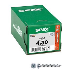 SPAX® Universalschrauben T20 Senkkopf WIROX 1191010400305 4 mm x 30 mm, 1.000 St.