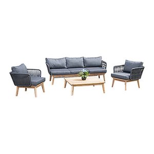 Sunny Smart® Loungegruppe Bridgeport dunkelgrau, natur Metall, 14-teilig