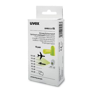 uvex x-fit Ohrstöpsel 37 dB Schaumstoff, 15 Paar