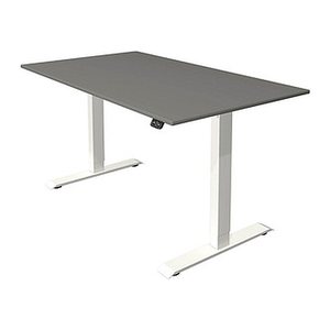 Kerkmann Move 1 elektrisch höhenverstellbarer Schreibtisch grafit rechteckig, T-Fuß-Gestell weiß 140,0 x 80,0 cm