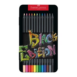 FABER-CASTELL Buntstifte Black Edition 12er Metalletui