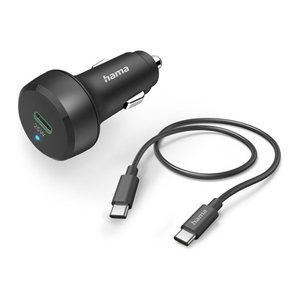 hama Kfz-Ladeadapter schwarz, Kabellänge: 1,0 m, 25 Watt