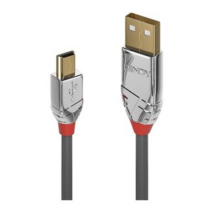 LINDY USB 2.0 Kabel Typ A/Mini-B Cromo Line M/M 1m