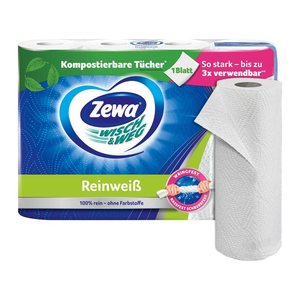 Zewa Küchenrollen WISCH&WEG Reinweiss 2-lagig, 4 Rollen