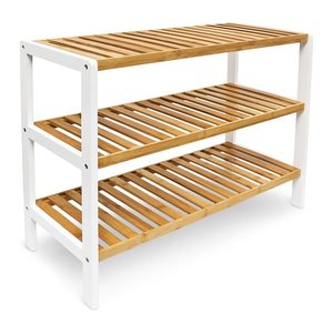 relaxdays Schuhregal braun, weiß 70,0 x 24,5 x 54,5 cm, 1 St.