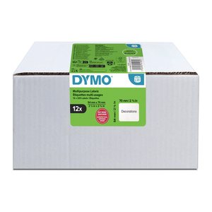 DYMO Etikettenrolle für Etikettendrucker weiß, 54,0 x 70,0 mm, 12 x 320 Etiketten