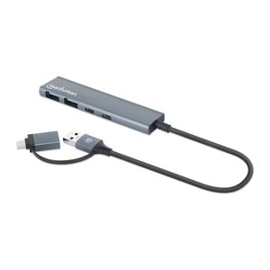 MANHATTAN 4-Port USB A/C Hub 2x USB-A 2x USB-C Ports