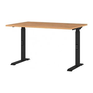 GERMANIA DOWNEY höhenverstellbarer Schreibtisch grandson-eiche rechteckig, C-Fuß-Gestell schwarz 120,0 x 80,0 cm