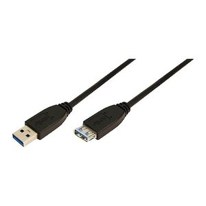 Logilink USB Kabel A -> A St/Bu 2.00m Verl. schwarz