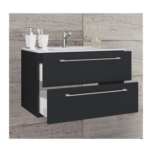 VCM my bath Badmöbel-Set 2-teilig Badinos 914848 schwarz 80,0 x 46,0 x 50,0 cm