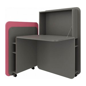 fm FLATup  Sekretär basalt/rose rechteckig, schwarz 107,0 x 41,5 - 91,0 cm