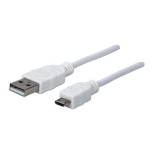 MANHATTAN USB 2.0 Anschlußkabel 1,8m A-St/Micro-B-St. weiß