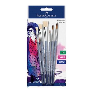 FABER-CASTELL Pinsel-Set Größe 2, 6, 10, 14, 6-teilig