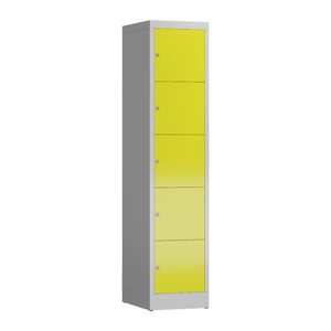 ClassiX Schließfachschrank lichtgrau, zinkgelb X-523516, 5 Schließfächer 41,5 x 50,0 x 180,0 cm