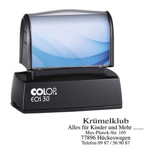 COLOP Textstempel, individualisierbar EOS 30 selbstfärbend blau, schwarz, rot ohne Logo, 1 St.