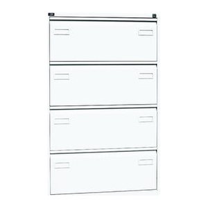 BISLEY LIGHT Hängeregistraturschrank verkehrsweiß 4 Schubladen 80,0 x 62,2 x 132,1 cm, 1 St.
