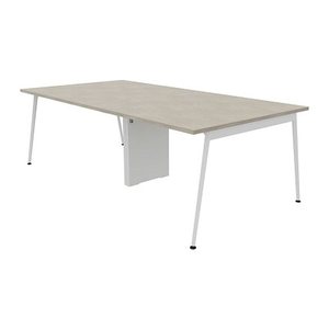 Quadrifoglio Konferenztisch X3 beton rechteckig, 4-Fuß-Gestell weiß, 240,0 x 120,0 x 75,0 cm