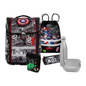 Mc®Neill Schulranzen-Set PERFECTO MARVEL AVENGERS Kunstfaser schwarz