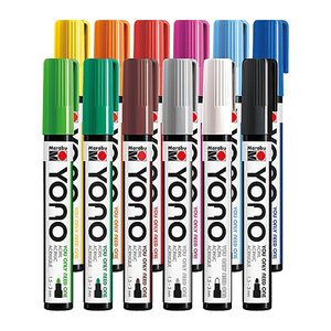 Marabu YONO Acrylstifte-Set farbsortiert 1,5 - 3,0 mm, 12 St.