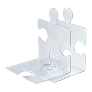 HAN Buchstützen PUZZLE transparent 12,3 x 14,2 x 17,1 cm, 2 St.