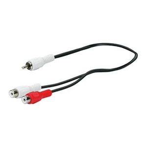 Schwaiger Cinch Y-Adapter 1xSte 2xBu 0,2m Schwarz