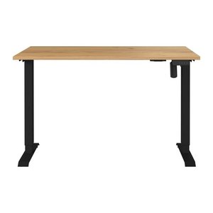 GERMANIA Boras höhenverstellbarer Schreibtisch navarra-eiche rechteckig, T-Fuß-Gestell schwarz 120,0 x 80,0 cm