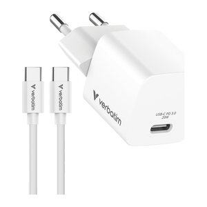 Verbatim USB-C Ladegerät 20W Mini GaN mit 1m USB-C Kabel