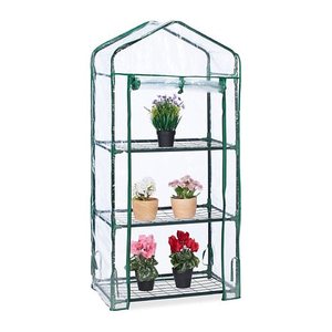 relaxdays Foliengewächshaus Metall transparent 60,0 x 40,0 x 128,0 cm, 1 St.
