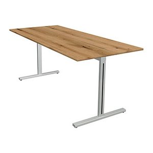 Kerkmann Form 1 Schreibtisch eiche rechteckig, T-Fuß-Gestell silber 180,0 x 80,0 cm
