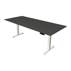 Kerkmann Move 4 elektrisch höhenverstellbarer Schreibtisch anthrazit rechteckig, T-Fuß-Gestell weiß 225,0 x 100,0 cm