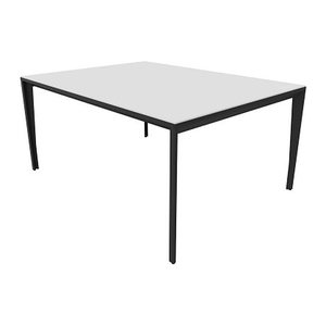 Quadrifoglio Konferenztisch X5 weiß rechteckig, Vierkantrohr grau, 160,0 x 120,0 x 75,0 cm
