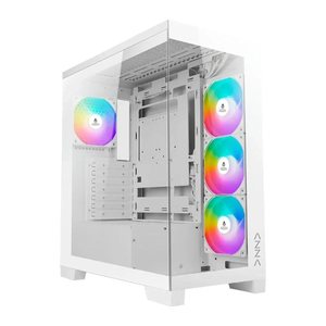 AZZA Gaming PC Gehäuse Cove 570W ATX 270 Grad Glas Weiss