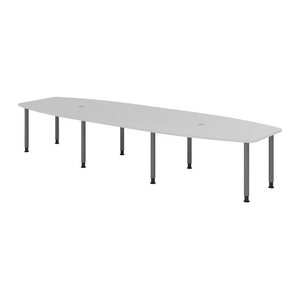 HAMMERBACHER Konferenztisch KT40C ahorn Tonnenform, Rundrohr grau, 400,0 x 85,0/130,0 x 72,0 - 74,0 cm