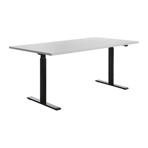Topstar E-Table elektrisch höhenverstellbarer Schreibtisch lichtgrau rechteckig, T-Fuß-Gestell schwarz 180,0 x 80,0 cm